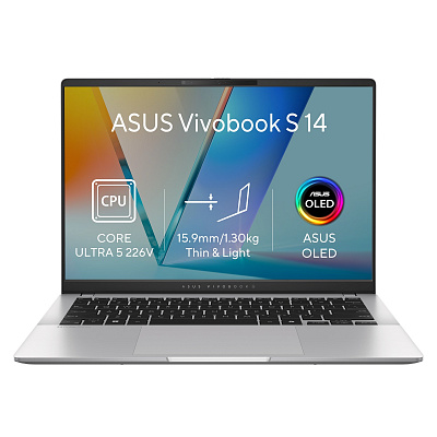 ASUS Vivobook S14/S5406SAL-OLED312WZ/U5-226V/14"/WUXGA/16GB/512GB/Intel int/W11H/Silver/2R
