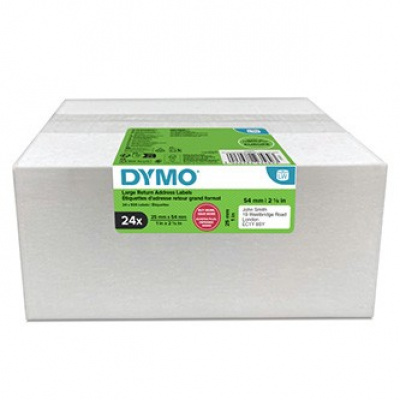 Dymo 2223589, 54mm x 25mm, per l'indirizzo di ritorno, bianco, etichette di carta originali, 24 x 500 pz