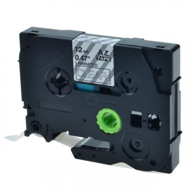 Nastro compatibile con Brother TZ-S135 / TZe-S135, 12mm x 8m, extr.adh. testo bianco / nastro trasparente