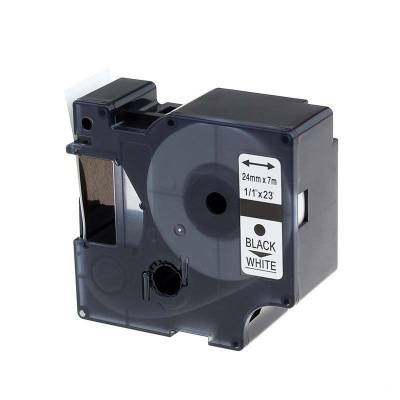 Nastro compatibile con Dymo 53713, S0720930, 24mm x 7m, testo nera / sfondo bianco