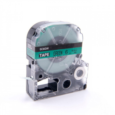 Epson LK-2GBP, SC6GW, 6mm x 9m, testo nera / sfondo verde, nastro compatibile
