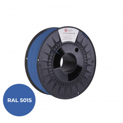 C-Tech 3DF-P-PLA1.75-5015 3D filamento, PREMIUM LINE, PLA, blu cielo, RAL5015, 1,75mm, 1kg