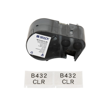 Brady M5-78-432-CL-BK / 170874, 25.40 mm, Polyester, testo nera / sfondo trasparente