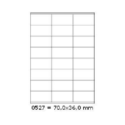 Etichette autoadesive 70 x 36 mm, 24 etichette, A4, 100 fogli