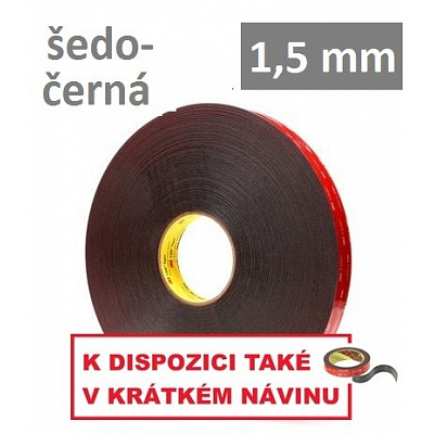 3M VHB™ 5962-F, sp. 1,5 mm; nastro biadesivo acrilico grigio-nero 19 mm x 33 m