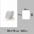 Niimbot A2A28228501, 60x70mm, 110pz, bianco etichette autoadesive