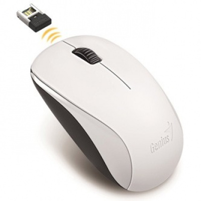 Genius Mouse NX-7000 31030027401, 1200DPI, 2.4 [GHz], ottica, 3sp\., senza fili USB, bianco, 1 pz AA