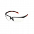 3M Solus 2000 Occhiali protettivi con trattamento Scotchgard Anti-Fog (K&N), grigio-rossi, lente trasparente