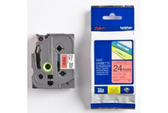 Brother TZ-451 / TZe-451, 24mm x 8m, testo nera / sfondo rosso, nastro originale