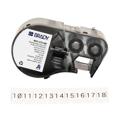 Brady M4C-375-498 / 170784, 9.53 mm x 6.10 m, Vinile, testo nero / sfondo bianco