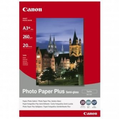Canon Photo Paper Plus Semi-Glossy 1686B032, 260 g/m2, A3+, 20pz, semi-lucido, raso, bianco, carta fotografica