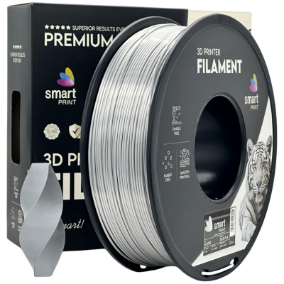 Smart Print FG-S90-E1, 3D filamento, PLA Silk, 1,75mm, 1000g, Argento (Silver)