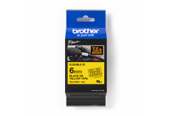 Brother TZ-FX611 / TZe-FX611 Pro Tape, 6mm x 8m, testo nera/sfondo giallo, nastro originale