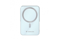Verbatim 32266 power bank con ricarica wireless, 5V, 10 000mAh, blu