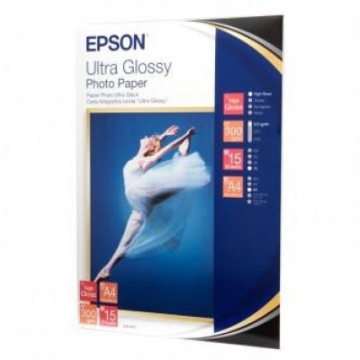 Epson S041927 Ultra Glossy Photo Paper, carta fotografica, lucido, bianco, R200, R300, R800, RX425, RX500, 13x18