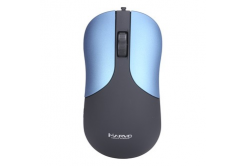 Marvo Mouse DMS002BL, 1200DPI, ottico, 3sp\., wired USB, blu, ufficio