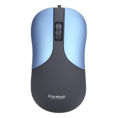 Marvo Mouse DMS002BL, 1200DPI, ottico, 3sp\., wired USB, blu, ufficio