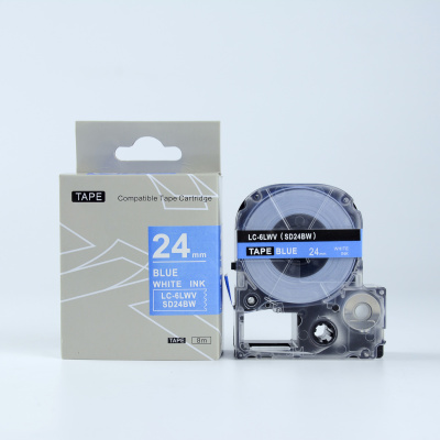 Epson LK-6LWV, SD24BW, 24mm x 9m, testo bianco / sfondo blu, nastro compatibile