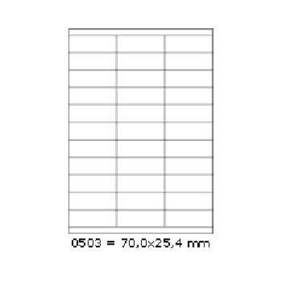Etichette autoadesive 70 x 25,4 mm, 33 etichette, A4, 100 fogli