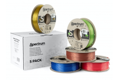 Spectrum 80750 3D filamento, PLA Silk, 1,75mm, 5x250g, mix Glorious Gold, Spicy Copper, Apple Green, Ruby Red, Indigo Blue