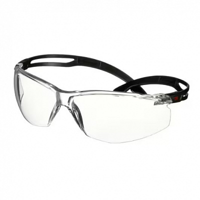 Occhiali 3M SecureFit 500 Scotchgard antiappannamento, montatura nera, lente trasparente SF501SGAF-BLK (AS/AF)