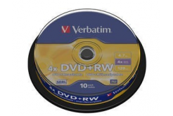 VERBATIM DVD+RW (confezione da 10) spindle 4x/DLP/4,7 GB