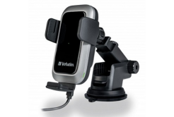 Verbatim 49554 Supporto per telefono da auto, con ricarica wireless, tecnologia Qi, nero