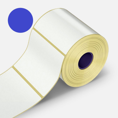 Etichette autoadesive 32x20 mm, 2000pz blu termico, rotolo