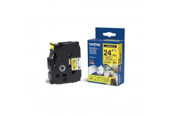 Brother TZ-FX651 / TZe-FX651, 24mm x 8m, černý tisk/žlutý podklad, originální páska