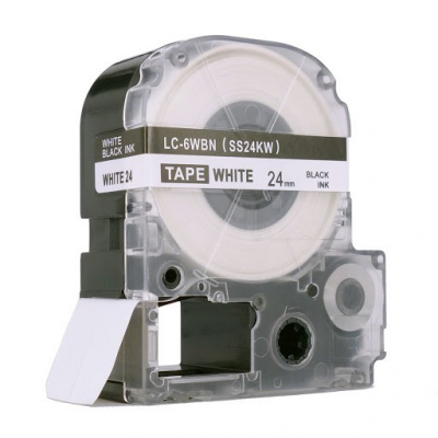 Epson LC-6WBN, SS24KW, 24mm x 8m, testo nera / sfondo bianco, nastro compatibile