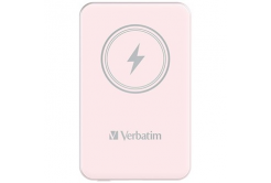 Verbatim 32243 power bank con ricarica wireless, 5V, 5 000mAh, rosa