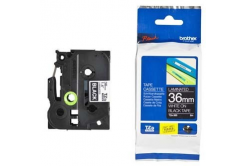 Brother TZ-365 / TZe-365, 36mm x 8m, testo bianco / sfondo nera, nastro originale