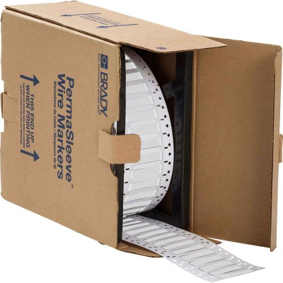 Brady LSZH-250-2-WT / 141232, etichette, THT Low Smoke Halogen Free Permasleeve Wire Marking Sleeves, 50.80 mm x 11.15 mm