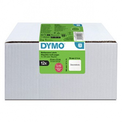 Dymo 2234185, 70mm x 54mm, su dischetti, bianco, etichette di carta originali, 12 x 320 pz