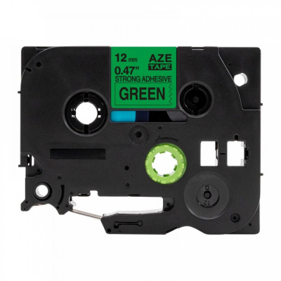 Nastro compatibile con Brother TZ-S731/TZe-S731,12mm x8m extr.adh. testo nera/nastro verde