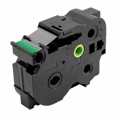 Nastro compatibile con Brother TZ-S751 / TZe-S751, 24mm x 8m, extr.adh. testo nera / nastro verde