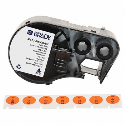 Brady M4-83-499-RD-BK / 170806, 12.70 mm, Nylon, testo nera / sfondo rosso