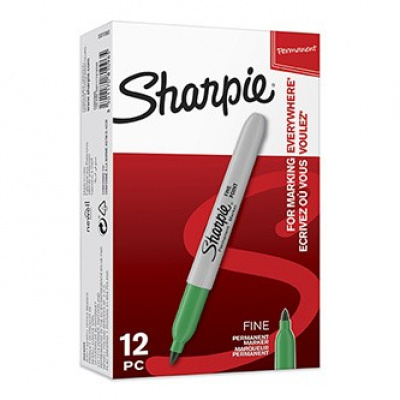 Sharpie S0810960, marcatore Fine, verde, 12pz, 0.9mm, permanente