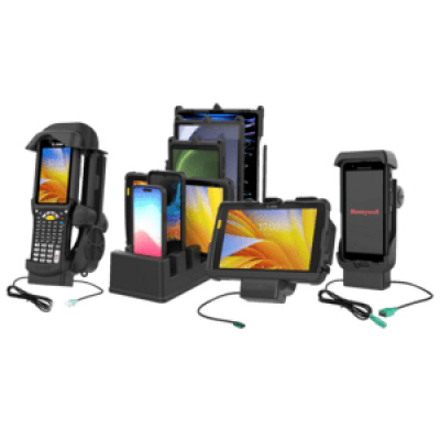 RAM Mounts GDS Tough-Dock Holder (Latch) for Samsung Tab S7 FE, S7+, S8+, S9 FE+, S9+ & S10+ - in IntelliSkin Next Gen Protective Sleeve - USB-C Power Supply