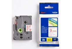 Brother TZ-222/TZe-222, 9mm x 8m, testo rossa / sfondo bianco, nastro originale