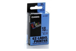 Casio XR-18BU1, 18mm x 8m, testo nera/sfondo blu, nastro originale