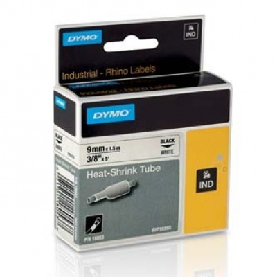 Dymo Rhino 18053, S0718280, 9mm x 1,5m testo nera / sfondo bianco, nastro originale