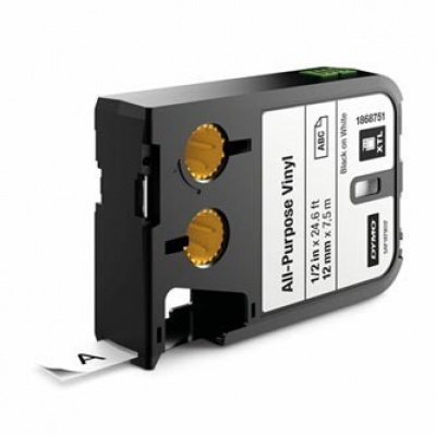 Dymo XTL 1868751, 12mm x 7m, testo nera/sfondo bianco, nastro originale