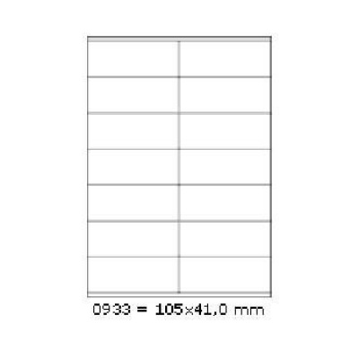 Etichette autoadesive 105 x 41 mm, 14 etichette, A4, 100 fogli