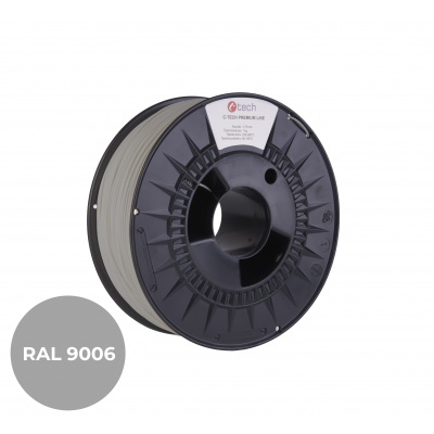 C-Tech 3DF-P-PLA1.75-9006 3D filamento, PREMIUM LINE, PLA, alluminio bianco, RAL9006, 1,75mm, 1kg