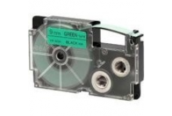 Casio XR-12GN1, 12mm x 8m, testo nera/sfondo verde, nastro originale