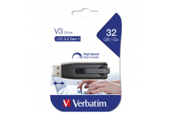 Verbatim USB flash disk, USB 3.0, 32GB, V3, Store N Go, nero, 49173, USB A, s výsuvným konektorem