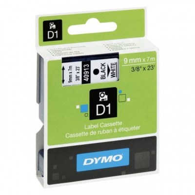Dymo D1 40913, S0720680 / 41913, 9 mm x 7 m, testo nera/sfondo bianco, nastro originale