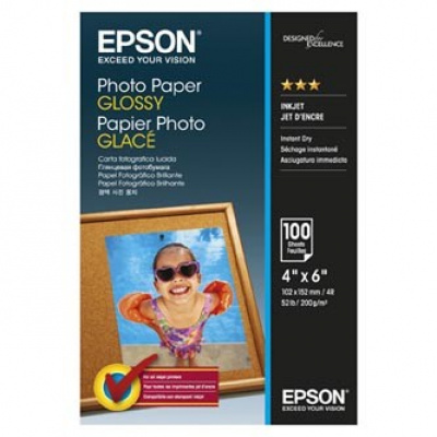 Epson Paper Photo C13S042548, 200 g/m2, 10x15cm, 100pz, lucido, bianco, carta fotografica