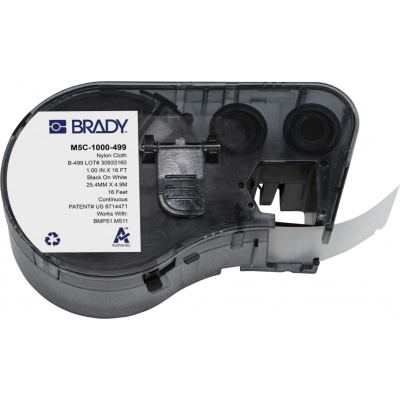 Brady M5C-1000-499 / 170927, 25.40 mm x 4.88 m, Nylon, testo nero / sfondo bianco